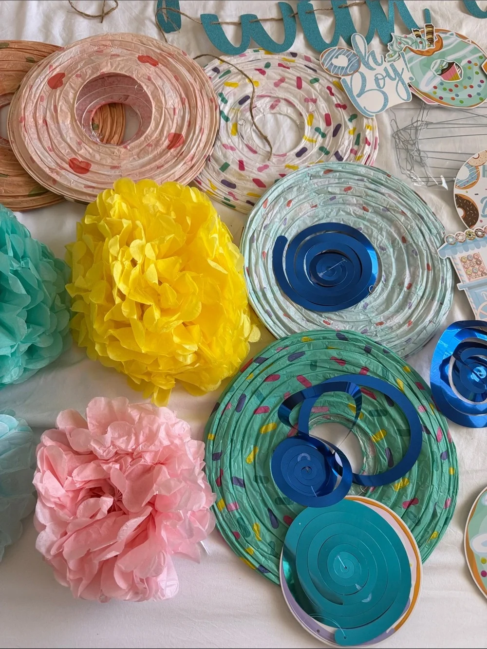 Sprikled with Love Party Decor - Teal & Pastel  baby boy sprinkle/ shower